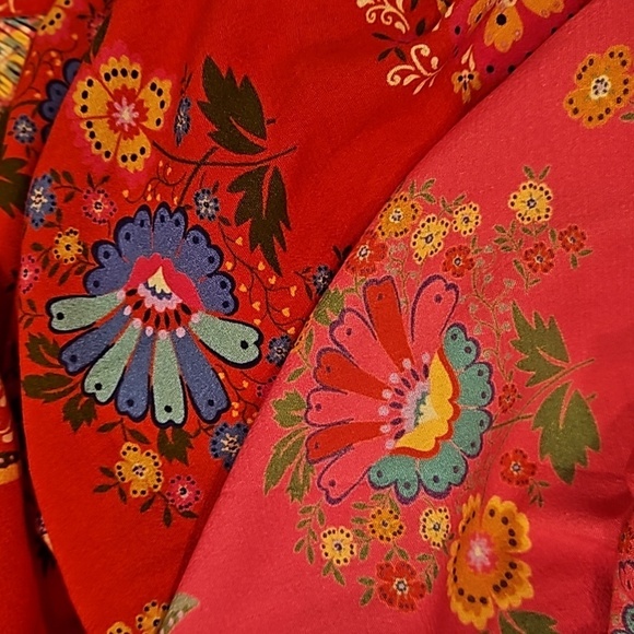 💕SPELL & THE GYPSY💕 Solstice Boho Midi Dress ~ Salsa Rose Large - Picture 14 of 16